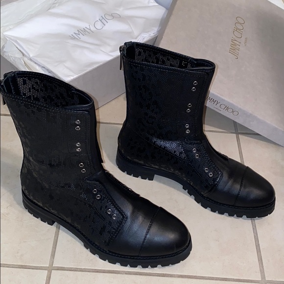 JIMMY CHOO Jimmy Choo Hatcher perforated leather boots 9/38.5 - Picture 8 of 13